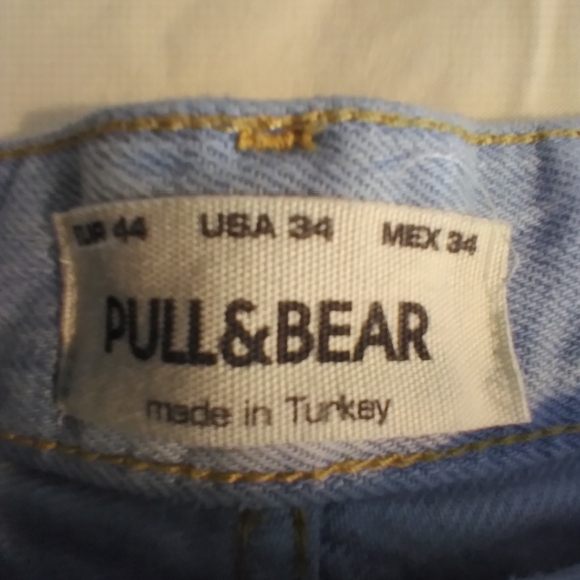 Pull & Bear Men's Light Blue Denim Jean Shorts Size 34 Streatwear - Picture 8 of 12